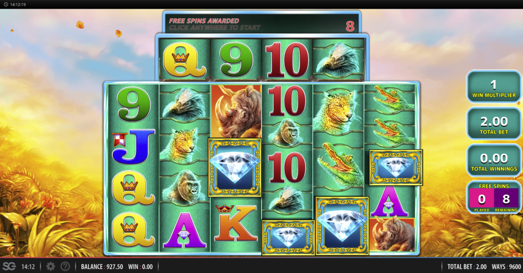 Raging Rhino Megaways bonus triggered